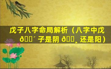 戊子八字命局解析（八字中戊 🌴 子是阴 🕸 还是阳）